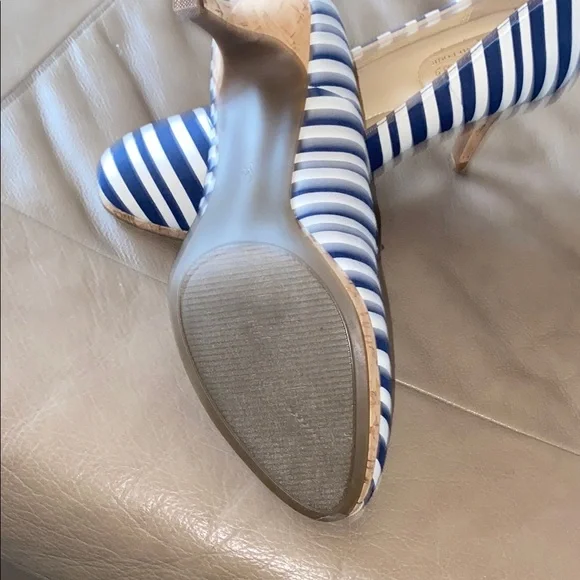 Coach and Four Navy and White Striped Women's Shoes - Picture 5 of 5